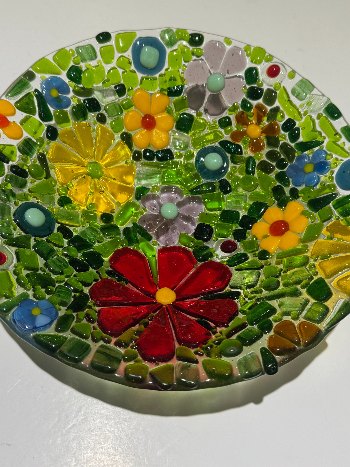 Flower Power Fused glass dish