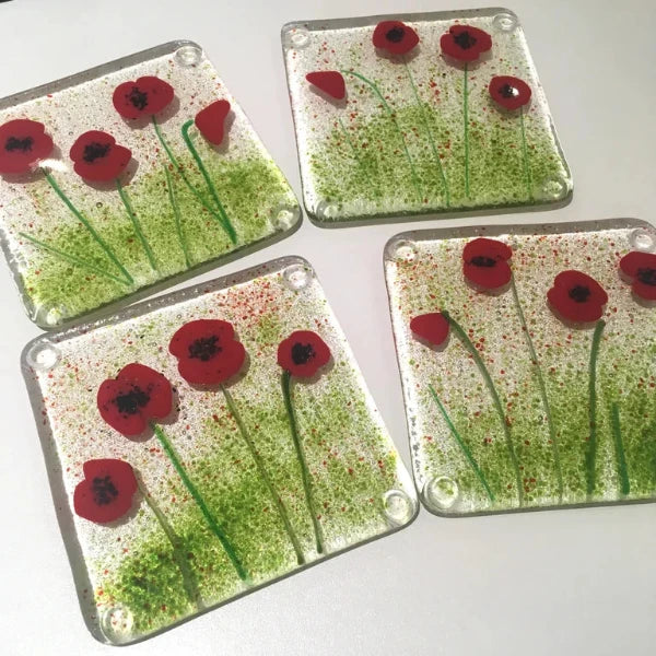 Poppy Art Coasters